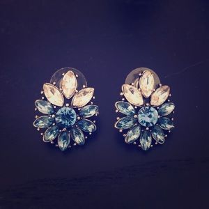 Banana Republic blue rhinestone cluster earrings